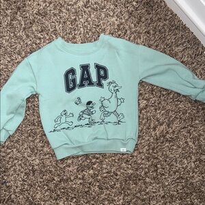 GAP Kids Light Mint Green Sweatshirt with Sesame Street Graphic